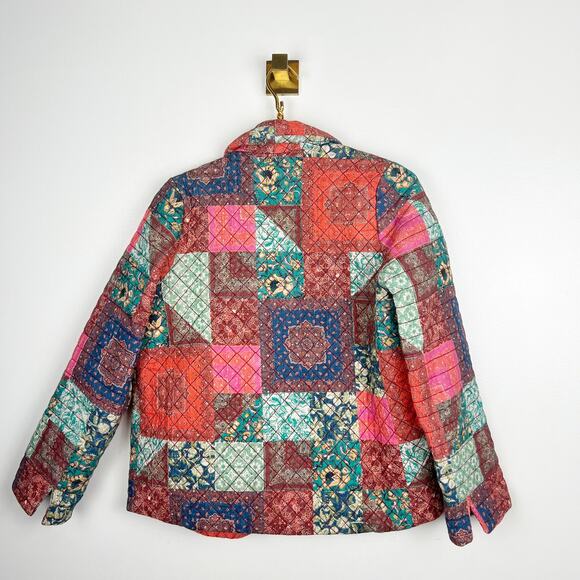 The Odells Mathilde Quilted Patchwork Jacket Blazer Open Blazer Pockets Sz XS - Picture 5 of 12